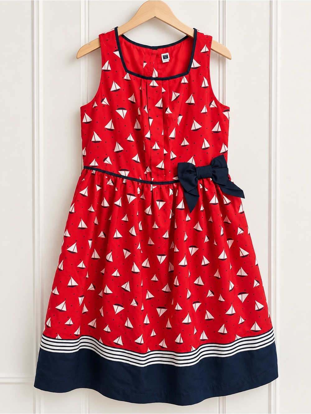 Janie and Jack Girls Size 10 Red Sailboat Nautical Dress